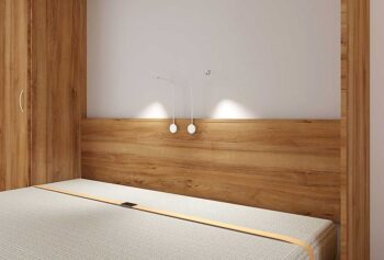LED osvetlenie Hafele s USB na sklápacej posteli - chróm